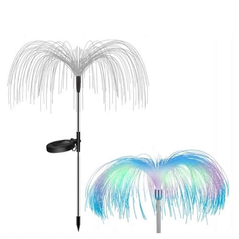 Set 2 x Lămpi Solare LED cu Fibră Optică, Model Meduză, Multicolore, pentru Grădină și Alei - imagine 4