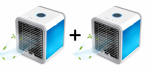 Set 2 Mini Răcitoare de Aer Portabile Arctic Air Cooler, Răcire, Umidificare și Purificare, USB, LED 7 Culori