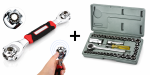 Set Trusă Chei Tubulare 40 Piese + Cheie Tubulară Multifuncțională Universală 48 în 1 cu Cap Rotativ 360°
