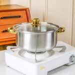 Set Oale din Inox 10 Piese cu Capace din Sticlă, 18/20/22/24/26 cm, Compatibile cu Toate Tipurile de Plite - imagine 6