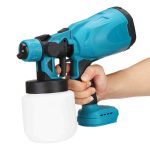 Pistol Electric de Vopsit fără Fir cu 2 Acumulatori 48V Li-Ion, 3 Duze și Debit Reglabil