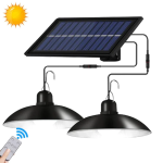 Set 2 Lămpi Solare Suspendate cu Abajur, Lumină Albă, Telecomandă Inclusă, pentru Exterior
