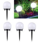 Set 3 Lămpi Solare Tip Glob pentru Grădină, Iluminare LED, IP44, Înălțime 33 cm