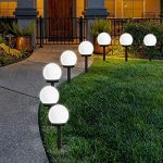 Set 3 Lămpi Solare Tip Glob pentru Grădină, Iluminare LED, IP44, Înălțime 33 cm - imagine 2