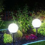 Set 3 Lămpi Solare Tip Glob pentru Grădină, Iluminare LED, IP44, Înălțime 33 cm - imagine 8