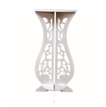Măsuță Decorativă Tip Clepsidră din PVC, pentru Cafea sau Suport Ghivece, Alb - imagine 2