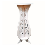 Măsuță Decorativă Tip Clepsidră din PVC, pentru Cafea sau Suport Ghivece, Alb - imagine 3