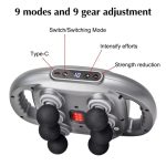 Aparat de Masaj Electric cu 6 Capete, Ecran LCD, Mâner Anti-alunecare, Gri - imagine 2