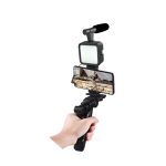 Kit Vlogging Profesional pentru Filmări Video, cu Trepied, Microfon, Panou LED și Suport Reglabil pentru Telefon - imagine 2