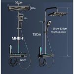 Coloană de Duș Smart Termostatică, 4 Funcții, Lumini LED, Rotire 360°, Fără Alimentare Electrică - imagine 2