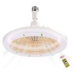 Ventilator de Tavan cu Dulie E27 și Lumină LED, Silențios, cu Telecomandă, 26,6 x 11,1 cm - imagine 4
