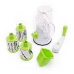 Răzătoare Manuală cu 3 Lame Interschimbabile din Inox, Antialunecare, Ușor de Curățat, Verde - imagine 5