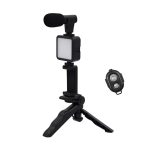 Kit Vlogging Profesional pentru Filmări Video, cu Trepied, Microfon, Panou LED și Suport Reglabil pentru Telefon - imagine 4