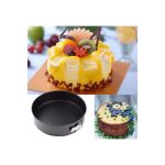 Set 3 Forme pentru Tort și Prăjituri cu Bază și Margini Detașabile, Rotundă, Pătrată și Inimă, Negru - imagine 3