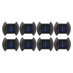 Set 8 Lămpi Solare de Perete cu 2 LED-uri, Lumină Caldă, Acumulator 700 mAh, pentru Exterior  Descriere produs - imagine 2