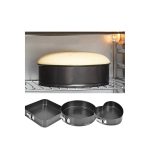 Set 3 Forme pentru Tort și Prăjituri cu Bază și Margini Detașabile, Rotundă, Pătrată și Inimă, Negru - imagine 7
