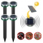 Set 4 Dispozitive Solare Anti Cârtițe și Rozătoare, Ultrasunete și Vibrații, IPX6, Acțiune 360°