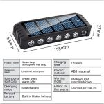 Set 2 Lămpi Solare de Perete cu Iluminare Bidirecțională, 12 LED-uri, pentru Exterior - imagine 3