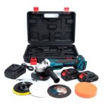 Polizor Unghiular cu 2 Acumulatori 48V Li-Ion, Motor Fără Perii, Disc 125 mm, Set Accesorii, Albastru-Negru