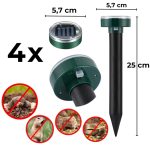 Set 4 Dispozitive Solare Anti Cârtițe și Rozătoare, Ultrasunete și Vibrații, IPX6, Acțiune 360° - imagine 3