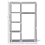 Dulap Textil pentru Haine și Încălțăminte, 175 cm, Organizator cu Structură Metalică și Husă Textilă - imagine 10