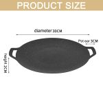 Tigaie pentru Grătar cu Strat din Piatră, Antiaderentă, Rotundă, 30 x 45 cm, cu Mâner, pentru Aragaz și Foc de Tabără - imagine 2
