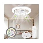 Ventilator de Tavan cu Dulie E27 și Lumină LED, Silențios, cu Telecomandă, 26,6 x 11,1 cm - imagine 5