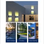 Set 2 Lămpi Solare de Perete cu Iluminare Bidirecțională, 12 LED-uri, pentru Exterior - imagine 6