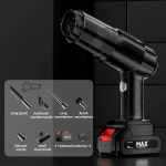 Aspirator Auto 6 în 1 fără Fir, 100W, cu Funcții de Aspirare, Suflare și Vidare, Filtru HEPA, Negru - imagine 6