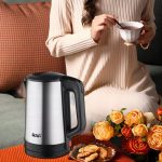 Fierbător Electric 2,3L, 1800W, din Inox, Oprire Automată, Argintiu/Negru - imagine 6