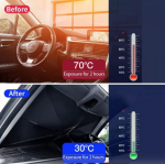 Set 2 X Parasolar Pliabil Tip Umbrelă pentru Parbriz Auto, Protecție Împotriva Razelor UV și Căldurii - imagine 3