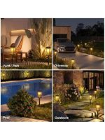 Set 4 Lămpi Solare pentru Grădină – Iluminare Decorativă, Lumină Caldă, Design Modern - imagine 4