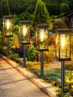 Set 4 Lămpi Solare pentru Grădină – Iluminare Decorativă, Lumină Caldă, Design Modern - imagine 2
