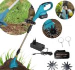 Cultivator Electric de Grădină fără Fir 88V, Mini Freză pentru Sol, 2 Acumulatori Li-Ion