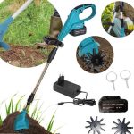 Cultivator Electric de Grădină fără Fir 88V, Mini Freză pentru Sol, 2 Acumulatori Li-Ion