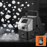 Mașină 3 în 1 pentru Fum și Bule de Săpun, 450W, cu Telecomandă, 2 Rezervoare și LED - imagine 2