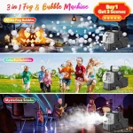 Mașină 3 în 1 pentru Fum și Bule de Săpun, 450W, cu Telecomandă, 2 Rezervoare și LED - imagine 7