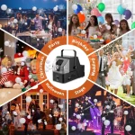 Mașină 3 în 1 pentru Fum și Bule de Săpun, 450W, cu Telecomandă, 2 Rezervoare și LED - imagine 9