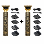 Mașină de tuns cu acumulator 5W, Trimmer Model Dragon, încărcare USB, Auriu & Negru