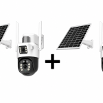 Set 2 x Cameră de Supraveghere WiFi cu Panou Solar 6MP, Rotire 355°, Full Color Night Vision, IP66,
