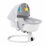 Leagăn Electric pentru Bebeluși cu Telecomandă și Bluetooth, Legănare Automată, Gri Închis - imagine 4