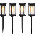 Set 4 Lămpi Solare pentru Grădină – Iluminare Decorativă, Lumină Caldă, Design Modern