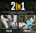 Set Drujbă și Foarfecă Electrică pentru Grădinărit, 2 Acumulatori 48V, Drujbă cu Lamă de 6 Inch și Lanț Inclus, Negru-Albastru - imagine 7