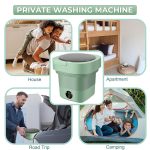 Mașină de Spălat Portabilă și Pliabilă 6L, din ABS, Compactă pentru Haine, Lenjerie și Articole pentru Bebeluși, Verde - imagine 8
