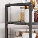 Suport Reglabil pentru Cuptor cu Microunde, 2 Rafturi, Organizator de Bucătărie cu Cârlige, pentru Electrocasnice și Accesorii - imagine 2