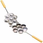 Formă pentru 7 Mini Tarte din Aluminiu – 48 x 21 x 5 cm, Argintiu/Maro - imagine 4