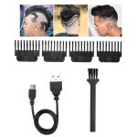 Mașină de tuns cu acumulator 5W, Trimmer Model Dragon, încărcare USB, Auriu & Negru - imagine 3