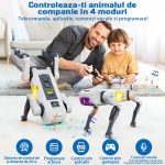 Robot Câine Inteligent Interactiv – Gri-Argintiu, 1200mAh, Telecomandă și APP - imagine 12
