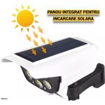 Set 5 Lămpi Solare Tip Cameră de Supraveghere, 77 LED, Cameră Falsă, Senzor Mișcare, IP65, Telecomandă, Albă - imagine 3