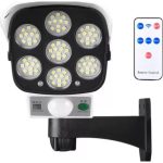 Set 5 Lămpi Solare Tip Cameră de Supraveghere, 77 LED, Cameră Falsă, Senzor Mișcare, IP65, Telecomandă, Albă - imagine 2